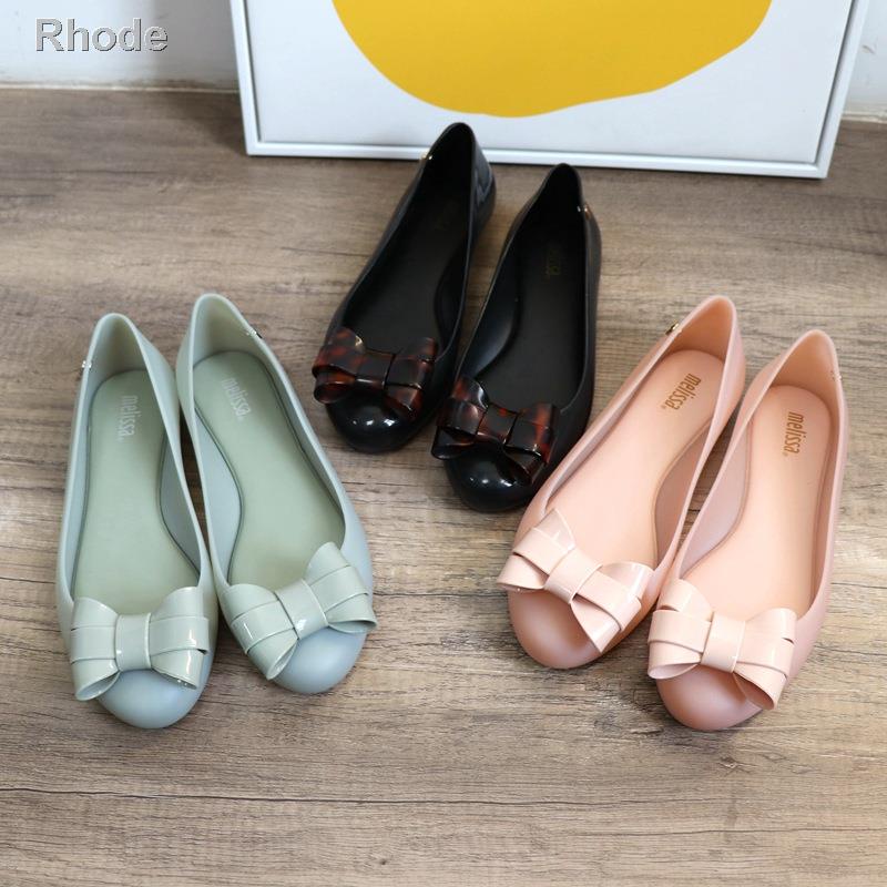┋❣☄New Melissa jelly shoes women's shallow bow women's shoes color matching shoes fragrant shoes cB0C