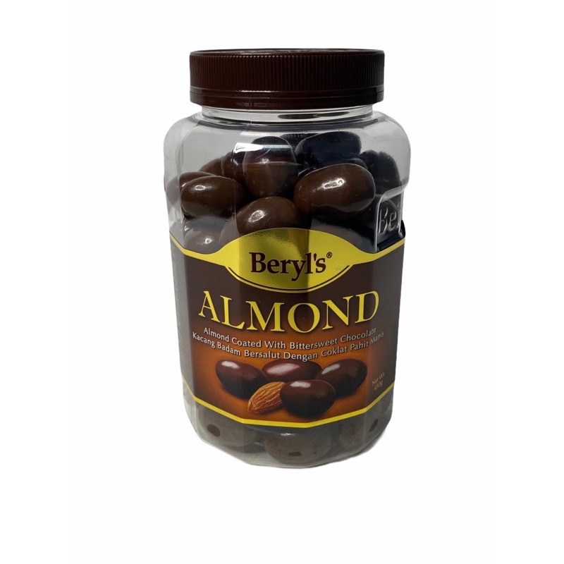 Beryl’s ซ็อกโกแลต Almond Coated Bitter Sweet,Milk Chocolate ฝาน้ำตาล,แดง450gกดเลือกรสชาติที่ต้องการได้เลย 1กระป๋อง/450g