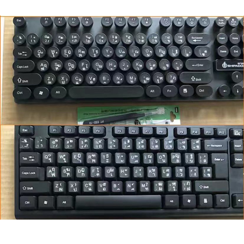 Sticker Keyboard สติกเกอร์ คีย์บอร์ด ภาษาไทย Die cut sticker รุ่นไดคัท (ตัดวงกลมให้เเล้ว) sticker thai keyboard