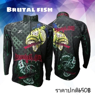 เสื้อตกปลา เสื้อแขนยาว JK Thailand เสื้อกันยูวี ลาย BRUTAL FISH   ป้องกันรังสี UV 80% แห้งเร็ว