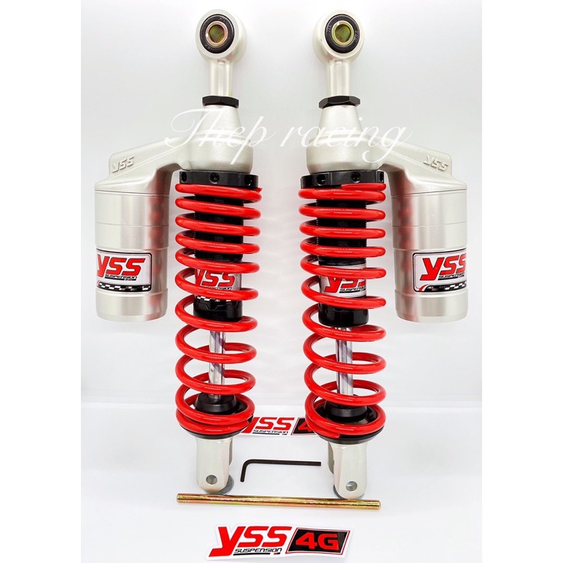 YSS โช๊คแก๊ส G-Plus ใช้อัพเกรดสำหรับ Honda PCX 150 ’14-’17 โช๊คคู่หลัง สปริงแดง/กระบอกเงิน  (โช๊ค YSS แท้ 100% )
