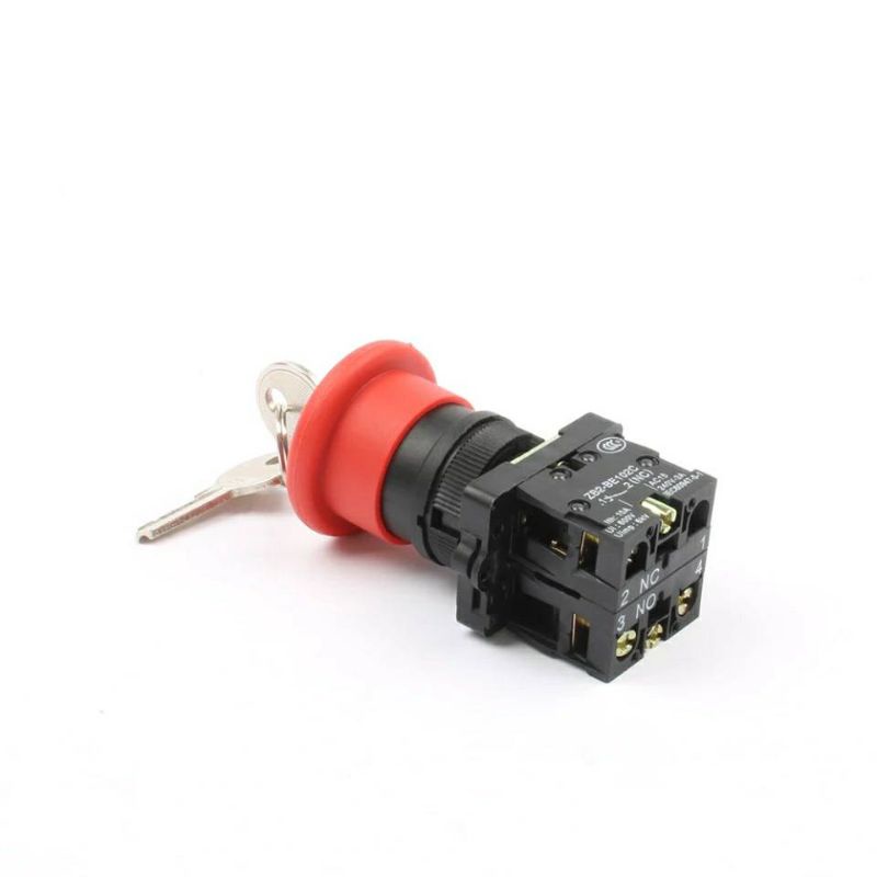 Xb4-es142รีเซ็ตคีย์หยุดฉุกเฉินปุ่มกดหัวใจ 40mm N/C N/O รูปที่ 2