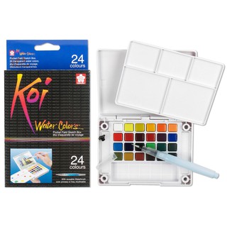 สีน้ำก้อนซากุระ KOI WaterColor ตลับ24 สี