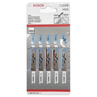 🔥*พร้อมส่ง*🔥 BOSCH ใบเลื่อยจิ๊กซอร์ T 118B รุ่น 2608631014 (5 ชิ้น/ชุด) 🚚พิเศษ!!✅