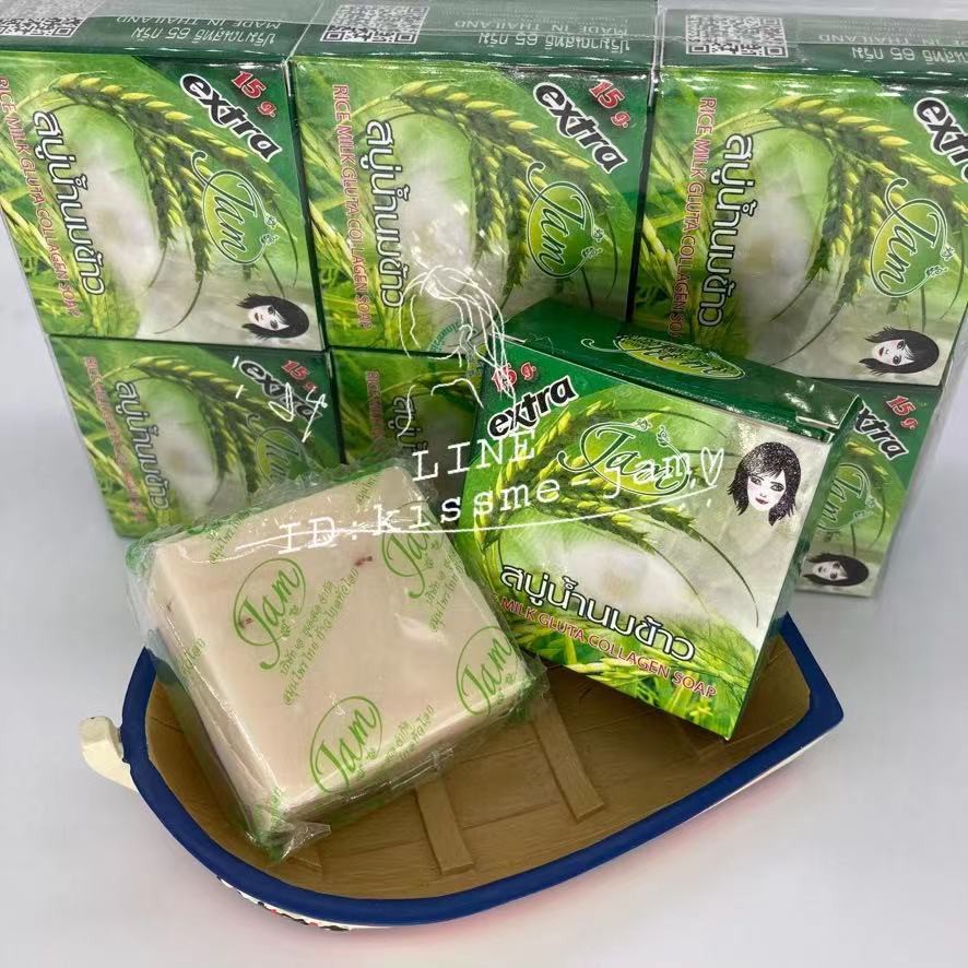 JAM สบู่น้ำนมข้าว หน้าใส สบู่ในตำนาน ขนาด 60กรัม 1 แพคมี 12 ก้อน