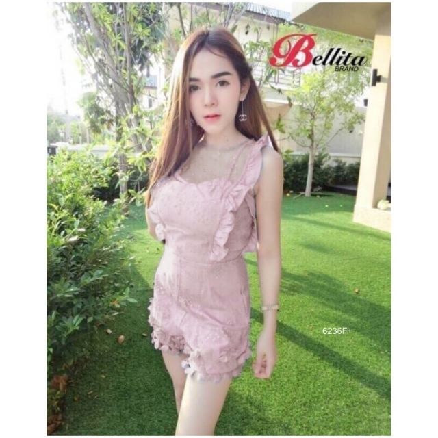 🔥🔥จั๊มสูทขาสั้นผ้าซาร่าสวยมั่นสุดๆ👄