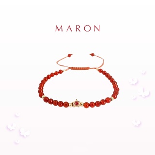 MARON - My Lucky Stars Bracelet with Carnelian (Orange Sapphire) (เชือกถัก) สร้อยข้อมือหินXอัญมณีมงคล