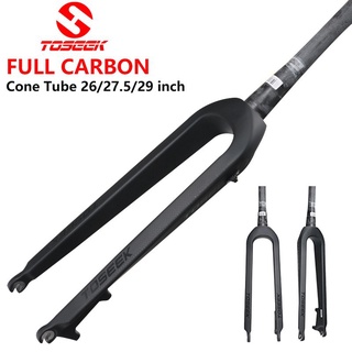 【พร้อมส่ง】TOSEEK ตะเกียบหน้าจักรยาน 【ส้อมหลอดตรงและทรงกรวย】 Bike Fork คาร์บอนไฟเบอร์จักรยานส้อมด้านหน้า MTB จักรยานดิสก์เบรกส้อมหน้าแข็ง เบาขี่จักรยานส้อม