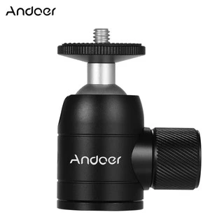 Andoer หัวบอลขาตั้งกล้องแบบหมุนได้ 360 องศา สกรูอเนกประสงค์ 1/4 นิ้ว