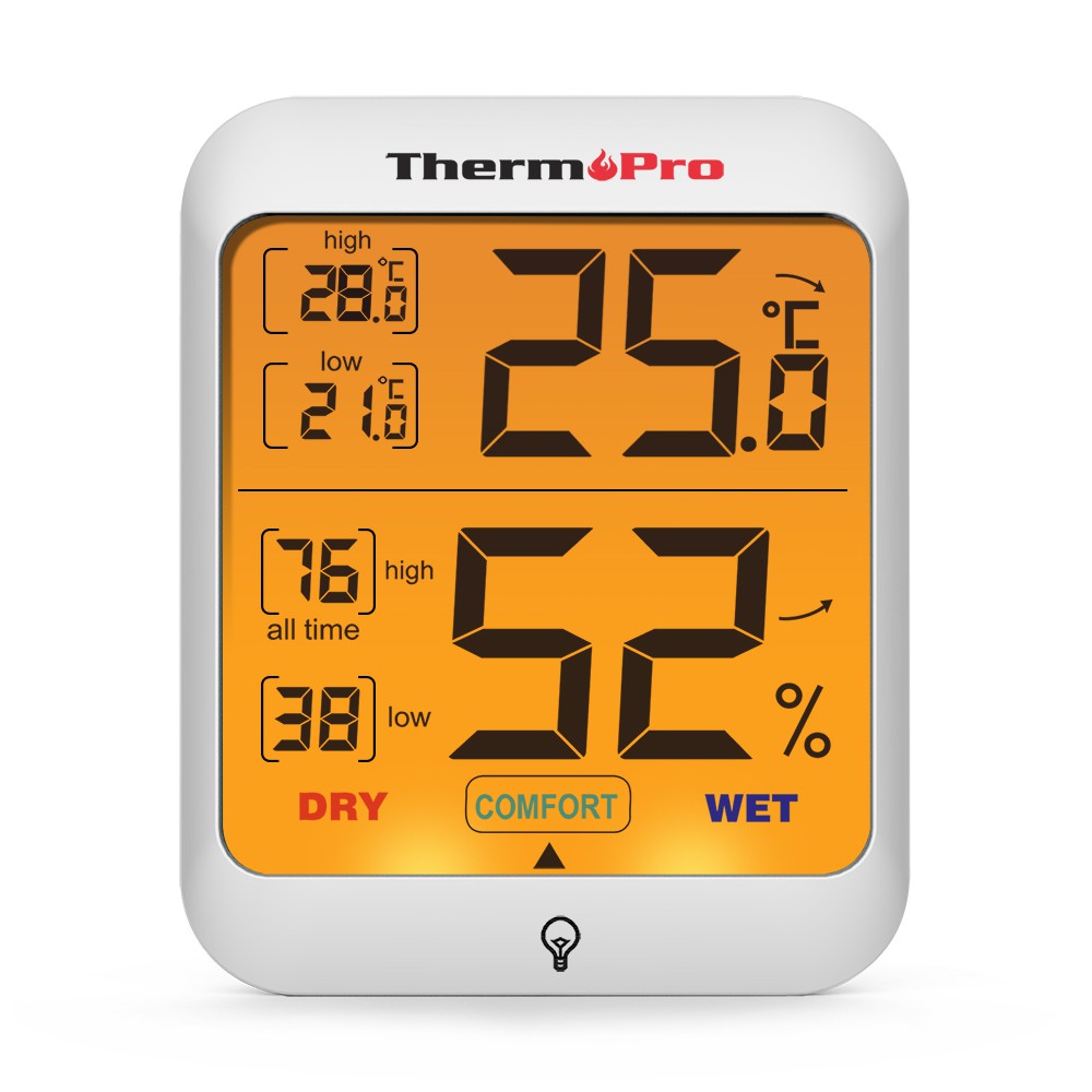 ThermoPro TP-53 เครื่องวัดอุณหภูมิและความชื้นภายในบ้านแบบดิจิตอล Indoor Digital Thermometer Hygrometer ThermoPro TP53
