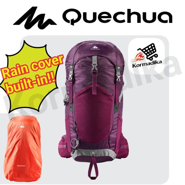 🌧️ฟรี💥ถุงคลุมกันฝน กระเป๋าเป้สะพายหลัง Quechua​ ขนาด20ลิตร ผู้หญิง​ กระเป๋าเดินทาง กระเป๋าBackpack ร