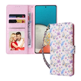 เคสโทรศัพท์หนัง Pu นิ่ม ฝาพับ ลายดอกไม้ พร้อมช่องใส่บัตร หรูหรา สําหรับ Samsung Galaxy A05s A53 A33 A23 A24 A52 4G A52S M23 A13 5G A13 4G A14 4G A24 5G A14 5G