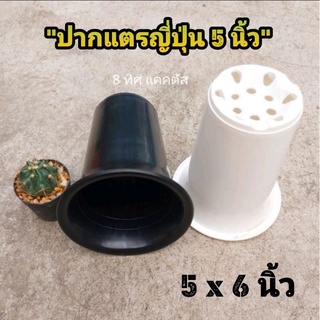 กระถาง ปากแตร ญี่ปุ่น ทรงสูง กลม 5 นิ้ว // กด 50 ใบ 750 บาท -- กระถางพลาสติก กระถางแคคตัส กระบองเพชร