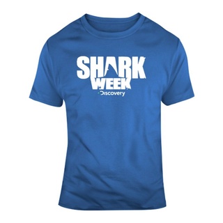 เสื้อยืดผ้าฝ้าย เสื้อยืด พิมพ์ลาย Shark Week Discovery Channel 2022 สําหรับผู้ชาย