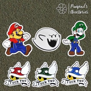 🇹🇭 พร้อมส่ง : 👻 เข็มกลัดลายผีบู (มาริโอ้) | Boo Ghost (Mario) Enamel Brooch Pin.