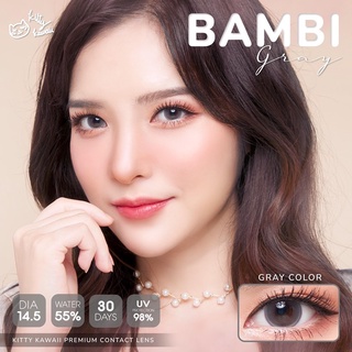 ✨Bambi gray (kitty Kawaii) ขนาดตาโต Big  ☀️กรองแสง uv ✔️เลนส์แท้จดทะเบียนถูกต้อง (บิ๊กอาย คอนแทคเลนส์ Bigeye)