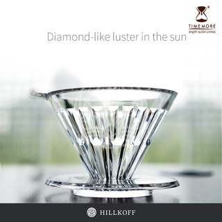 Hillkoff : ดริปเปอร์ TimeMore Crystal Eye Dripper 00 ขนาด 1 cup ของแท้ ดริปเปอร์พลาสติก กรวยดริปกาแฟ