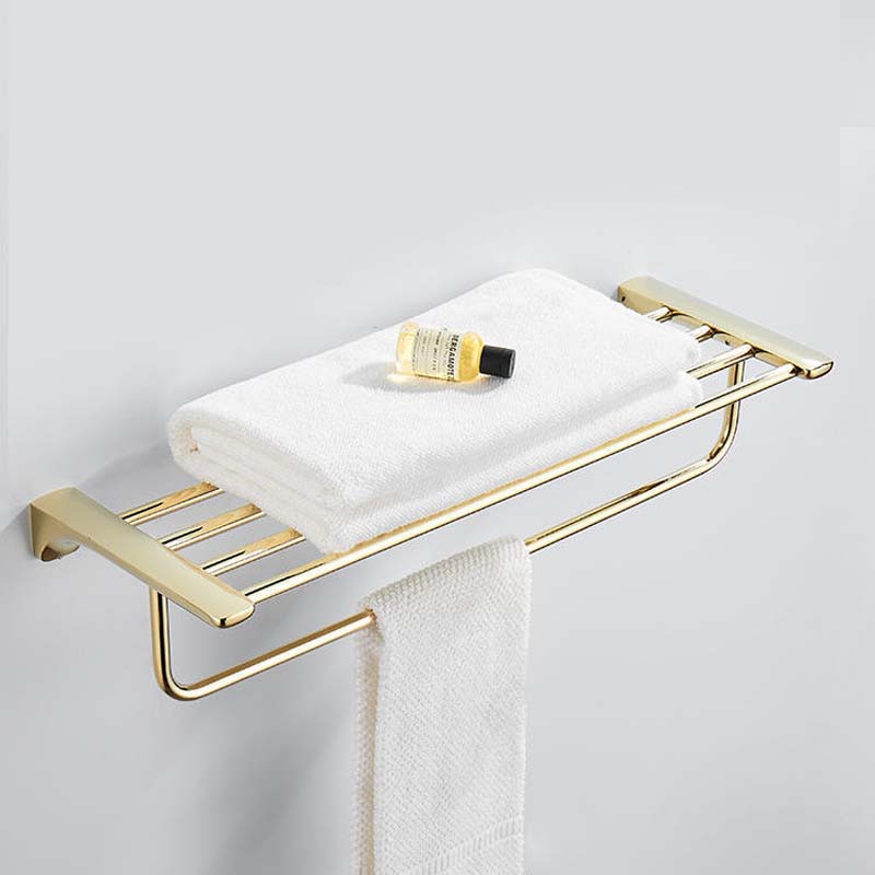 อุปกรณ ์ ห ้ องน ้ ํา Organizer Rack Gold สแตนเลสห ้ องน ้ ํา Organizer ห ้ องน ้ ําผ ้ าเช ็ ดตัวผู ้ ถือเนื ้ อเยื ่ อห ้ องน ้ ําแปรงผู ้ ถือ - รูปที่ 4