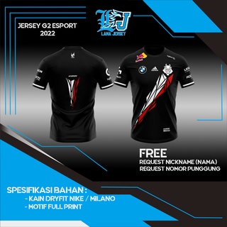 เสื้อกีฬาแขนสั้น ลายทีม G2 E SPORT 2022 GAME DOTA 2 WILDRIFT LOL CSGO (ฟรีชื่อเล่น)