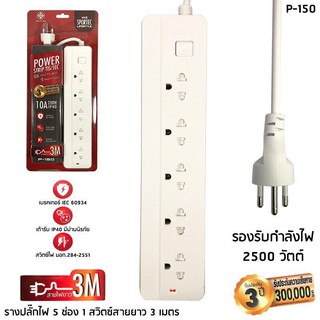 ปลั๊กไฟ POWER STRIP VOX 5 OUTLET 1 SWITCH รุ่น IP-150