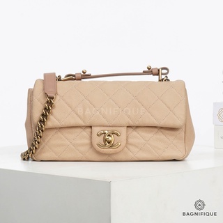 CHANEL FLAP 10 BEIGE CAVAIR SUEDE GHW