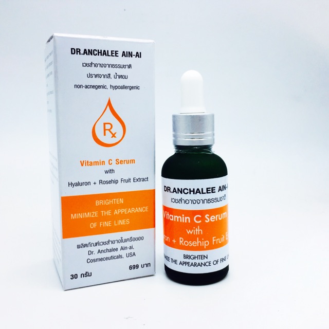 Dr.Anchalee Vitamin C Serum with Hyaluron + Rosehip ซีรั่มวิตามินซี เนื้อบางเบา