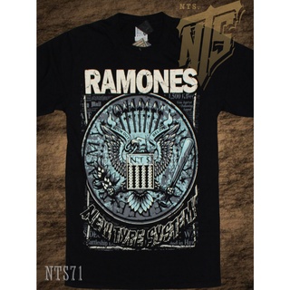 เสื้อยืดผ้าฝ้ายพรีเมี่ยม  71 Ramones ROCK เสื้อยืด เสื้อวง เสื้อดำ สกรีนลายอย่างดี ผ้าหนานุ่ม ไม่หดไม่ย้วย  T SHIR