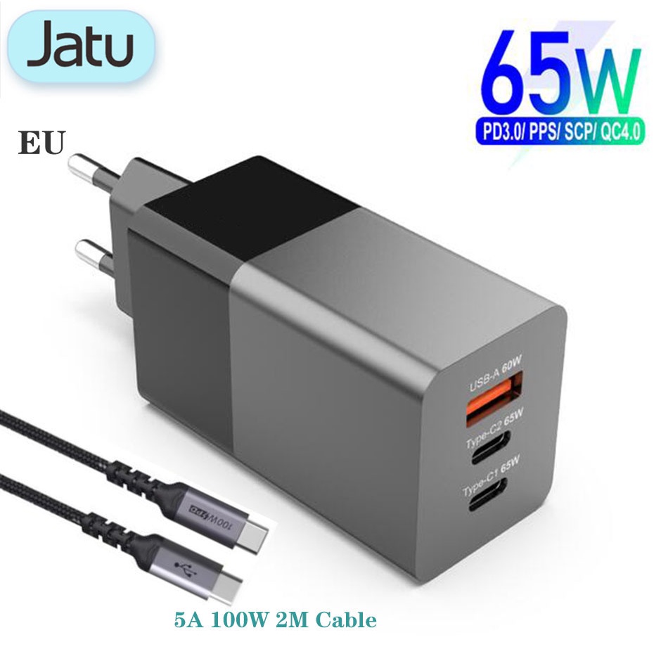 65W GaN Charger USB C Quick Charge 4.0 3.0 Type C PD USB Fast Charger