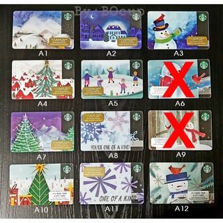 Set A การ์ดสตาร์บัคส์ จากอเมริกา 2016-2017 (Starbucks Card from USA Set A : Snow Man)