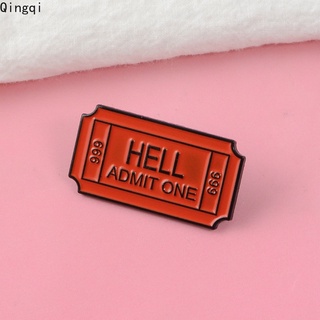 เข็มกลัด รูปตั๋ว To Hell Funny Cool Enamel Pin Gothic 666 สําหรับเครื่องประดับ