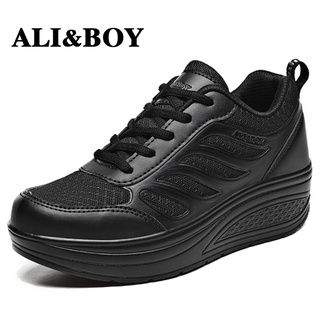 ALI&amp;BOY รุ่นปีกนางฟ้า สีพิเศษ สีดำล้วน ไซส์ 36-40