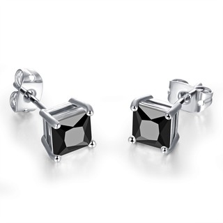 Fashion Square Diamond Stud Earrings Earstuds For Women Men