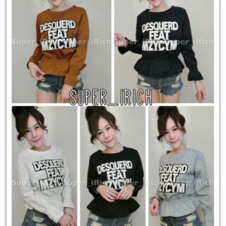 เสื้อแขนยาวปักตัวหนังสือ