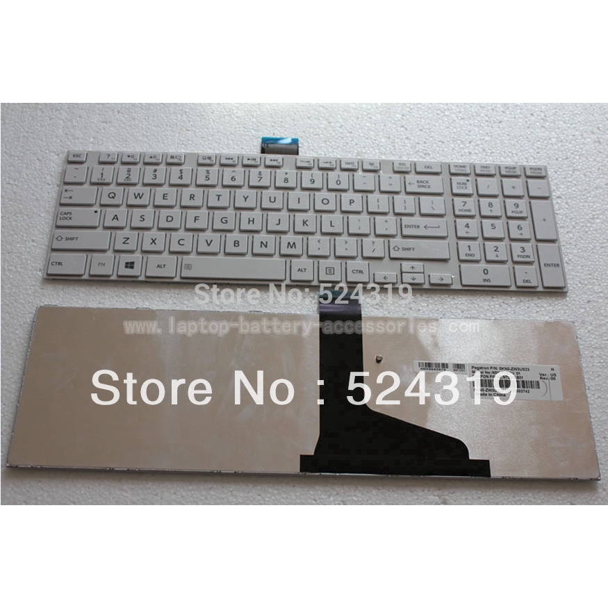 2021 สําหรับโตชิบา C850 C855 C875 L850 US เค้าโครงแป้นพิมพ์สีขาว