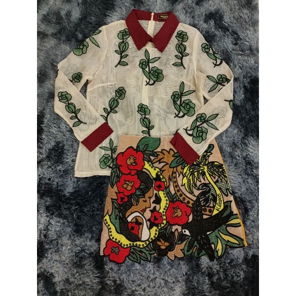 💫💫ป้าย Vegas luxury เซตเสื้อ+กรโปรง ลายเงาะ มือ✌️งานปักทั้งเสื้อและกระโปรงสวยมาก💕🎉🎉🌶️💕