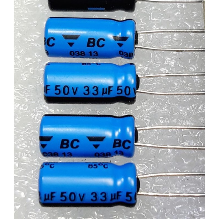 Vishay BC 33uf 50v (ราคา 10 ตัว) capacitor ตัวเก็บประจุ คาปาซิเตอร์