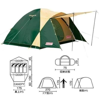 Coleman JP Cross Dome 270 เต็นท์ ขนาดนอน 4-5 คน ของโคลแมน by Jeep Camping