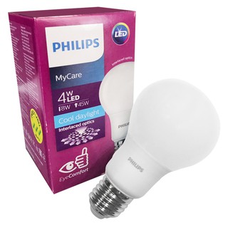 หลอด LED PHILIPS A60 E27 4วัตต์ สีขาวนวล หลอดไฟภายในบ้านเอนกประสงค์