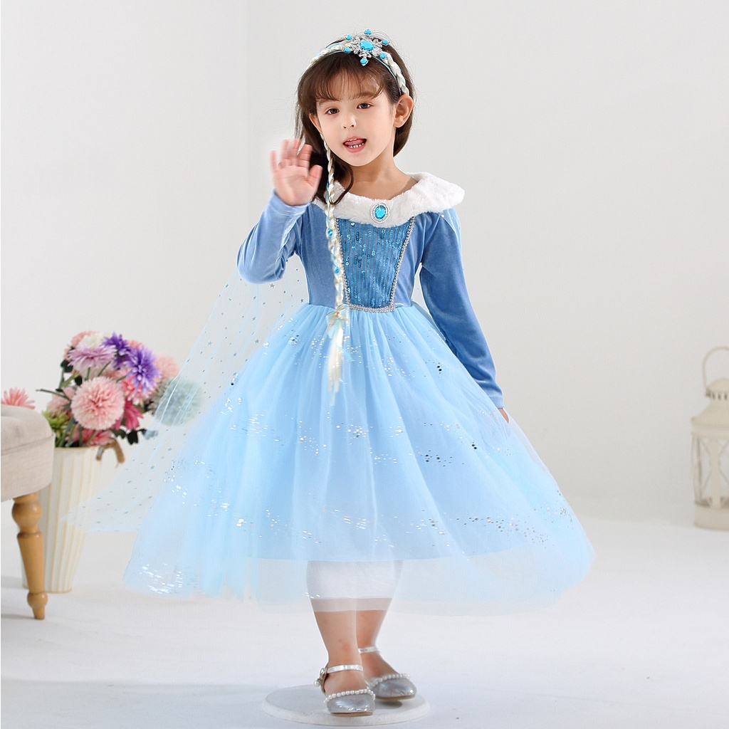 ฤดูหนาวแช่แข็ง2เครื่องแต่งกายสําหรับสาวชุดเจ้าหญิงเด็กราชินีหิมะคอสเพลย์เทศกาลเสื้อผ้าแอนนาเอลซาแต่งตัวแฟนซีเสื้อผ้า2-10ปี เค35 - รูปที่ 6