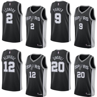 เสื้อกีฬาบาสเก็ตบอล ขนาดใหญ่ ลาย NBA Jersey San Antonio Spurs Aldridge Leonard Ginobili Parker