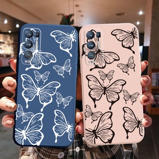 เคสโทรศัพท์มือถือ ขอบสี่เหลี่ยม ลายผีเสื้อ สําหรับ OPPO Reno6 Z 5G Reno 5 Pro 4 3 Reno2 Z F A95 5G A76 A96 4G