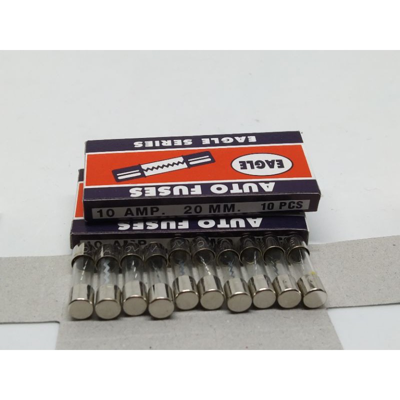 ฟิวส์ หลอดแก้ว (5×20) 250V 0.5A 1A 2A 3A 5A 10A 15A 20A 25A 30A (แพ็ค10ตัว)