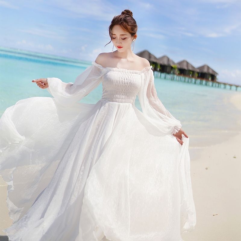 white long dress shopee