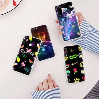 Ml-211 เคสโทรศัพท์มือถือแบบนิ่ม ใส ลายนีออน สําหรับ OPPO Reno 8t 8 Find x5 A54 A55 A56 Pro