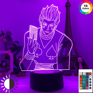 เด็ก Night Light Hisoka รูปของขวัญ Led Touch Sensor ห้องนอนที่มีสีสัน Nightlight อะนิเมะ Hunter X Hunter Decor Light Cool 3d โคมไฟ