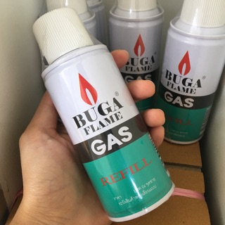 แก๊สกระป๋อง สำหรับเติม ไฟแช็ค Buga gas ขนาดกลาง 132 ml.