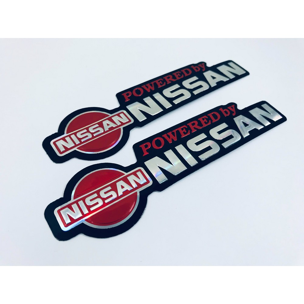 สติ๊กเกอร์ Nissan นิสสัน โลโก้ สีฟ้า สติกเกอร์ 2ชิ้น แต่งรถ ติดรถ รถยนต์ รถกระบะ 3D ตัวนูน ติดกระจก ท้ายรถ Logo Sticker
