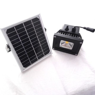 ค่าไฟ 0 บาท ! Solar Light Floodlight LED 10 W โคมไฟสปอร์ตไลท์โซล่าเซลล์ เเสง white และ warm white ในโคมเดียว