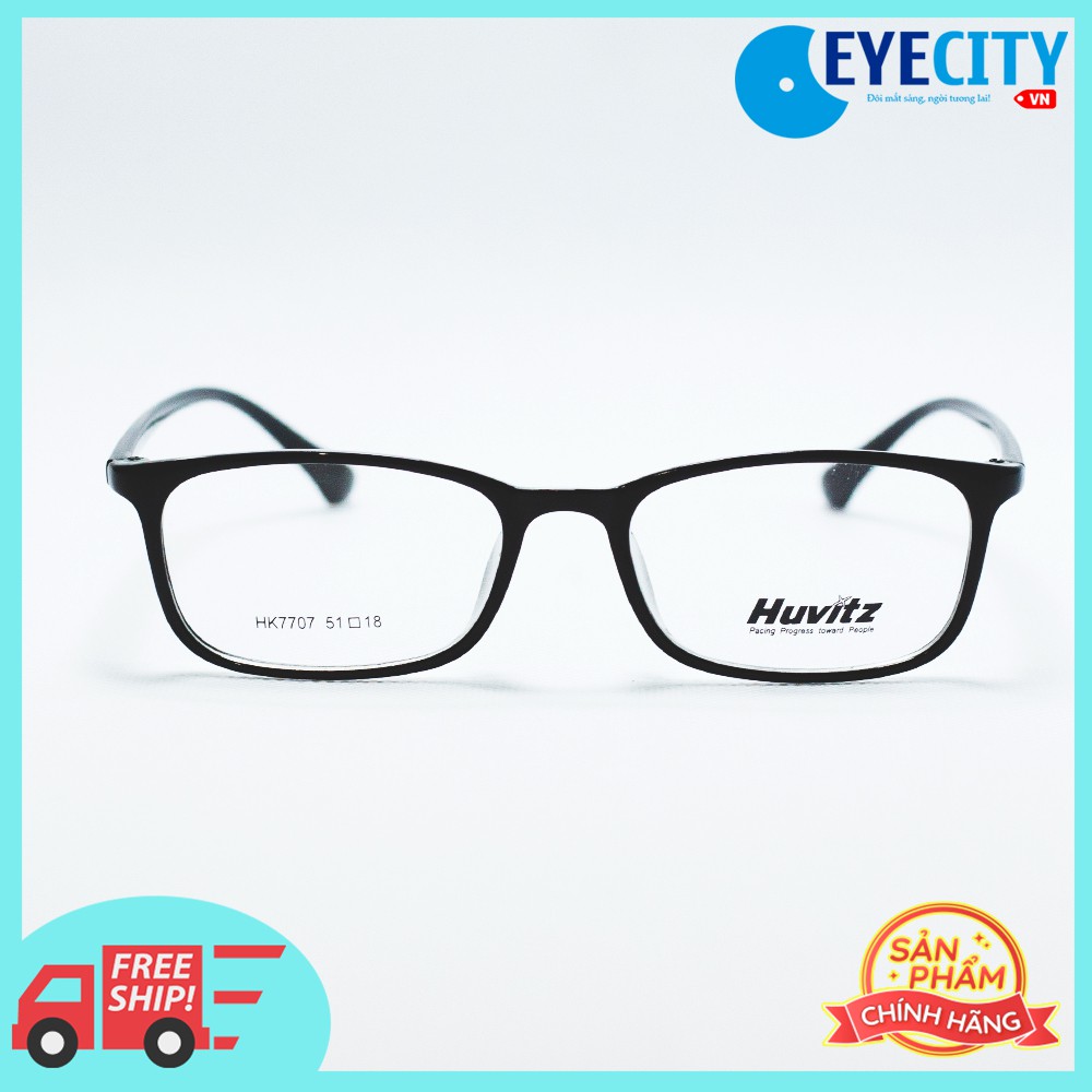กรอบแว่นตาแฟชั่นเกาหลี Huvitz พลาสติกเลนส์สีดําและสีขาว HK7707 - C3