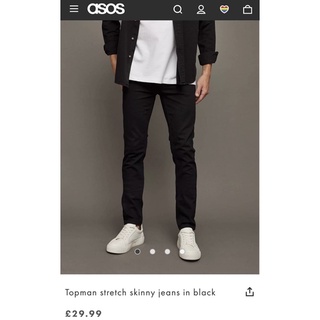 TOPMAN STRETCH SKINNY 69F54SBLK กางเกงยีนส์สีดำ ท็อปแมน